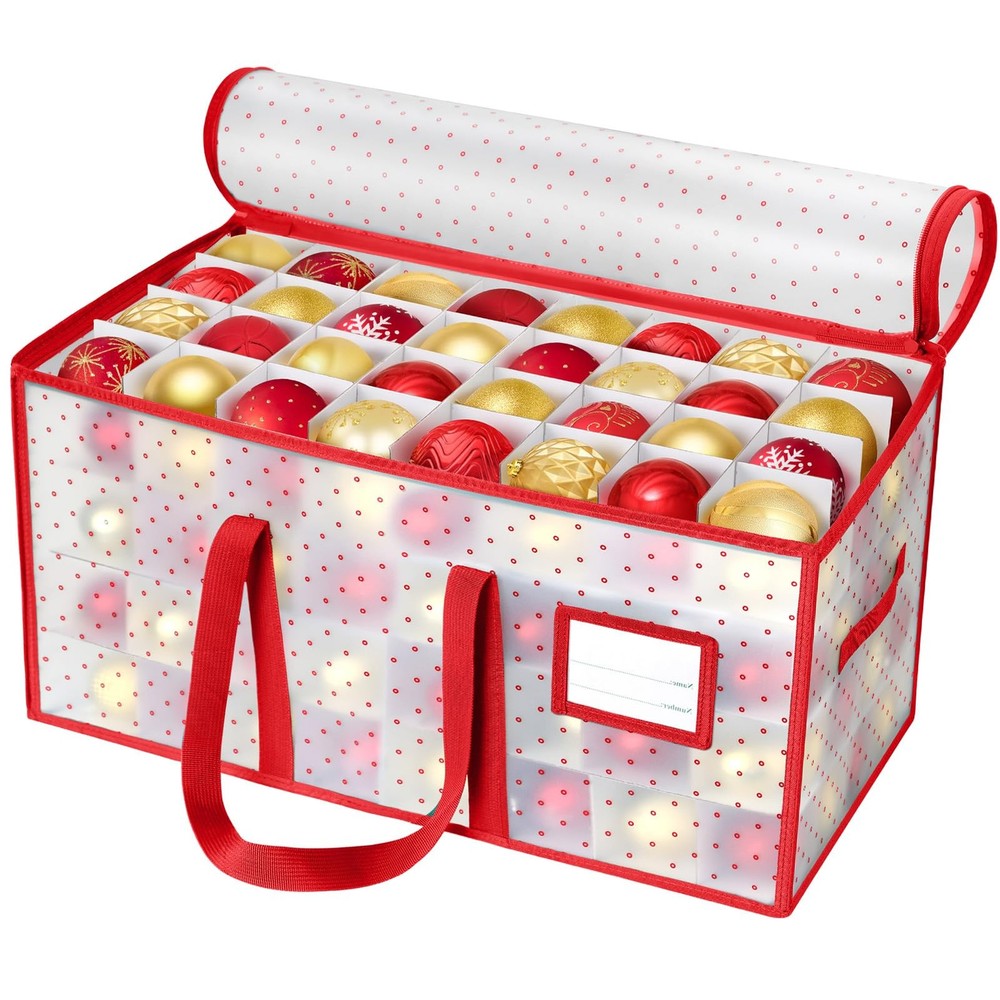 Christmas Ornament Storage Box – Plastic Holiday Decor Organizer for Xmas Decorations