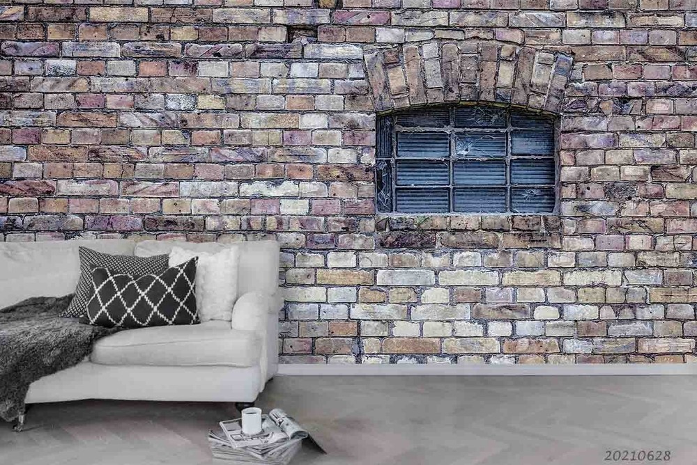 3D Building Brick Wall Window Wall Murals Wallpaper Murals Wall Sticker