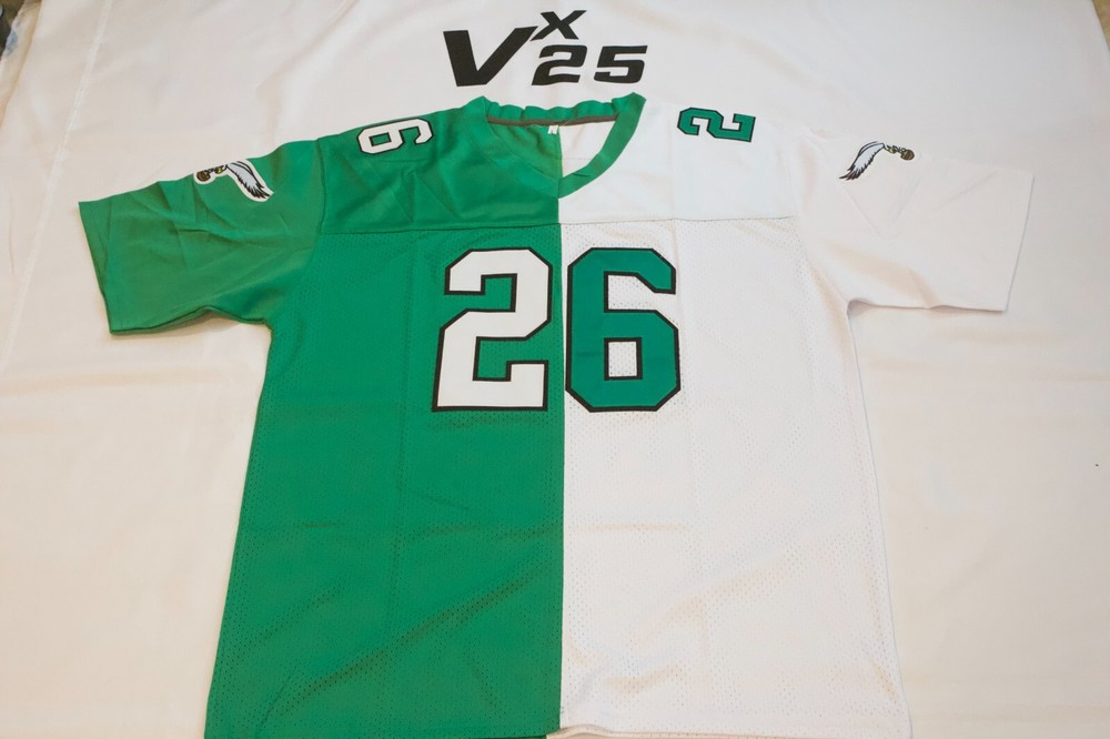 Men's Philadelphia Eagles Saquon Barkley Split Throwback Jersey Size Large