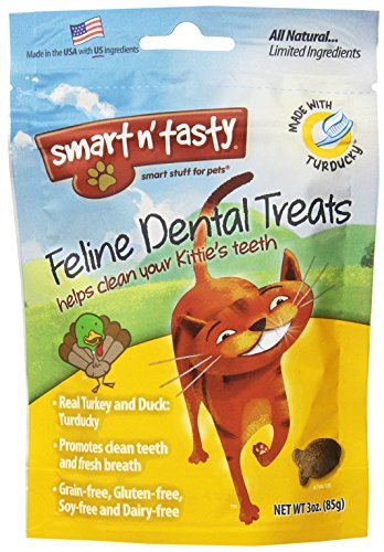 Smart N Tasty Grain Free Turducky All Natural Feline Dental Treats For Cats 3oz