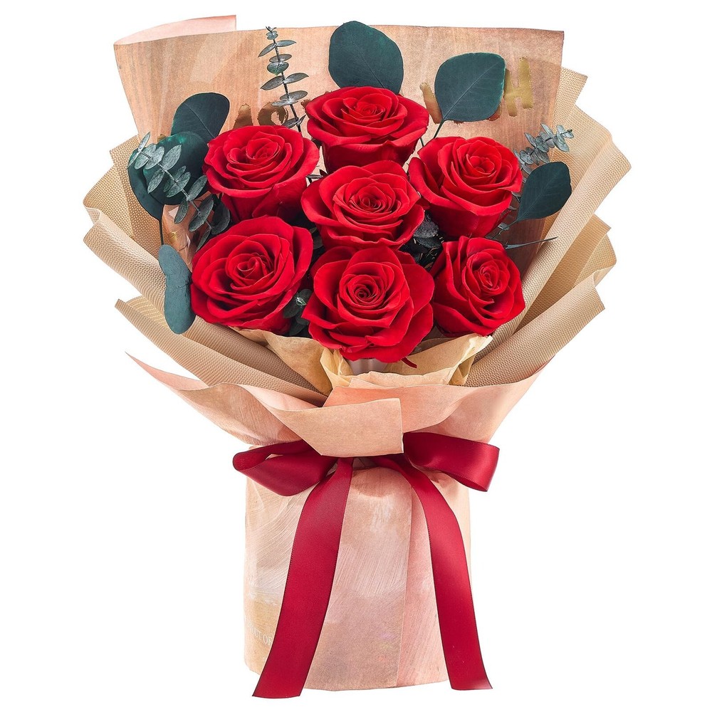 Roses Bouquet 7-Piece Forever Flowers Bouquet Flowers Fresh Bouquet Gift for ...