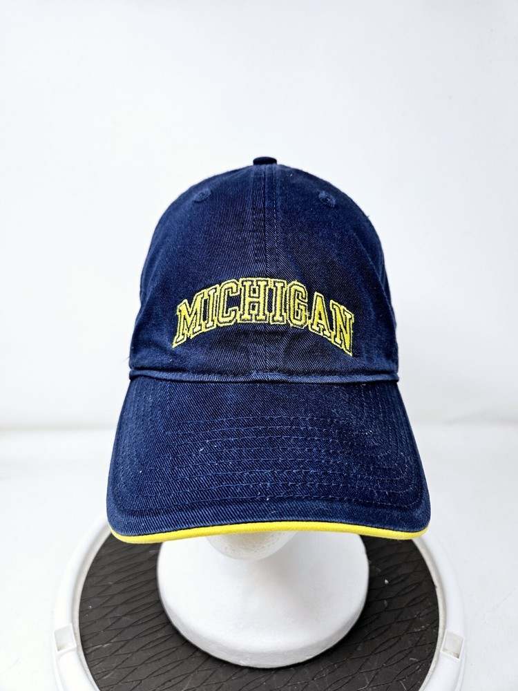 Michigan Wolverines Adidas Adjustable Blue Hat Y2K Used Condition FAST SHIPPING
