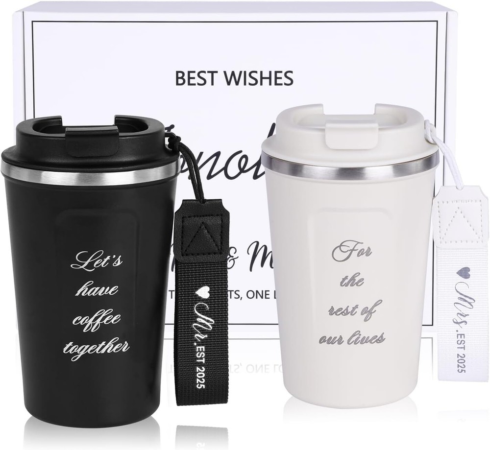 Stainless Steel 12oz Insulated Coffee Mug Wedding Gift for Newlyweds