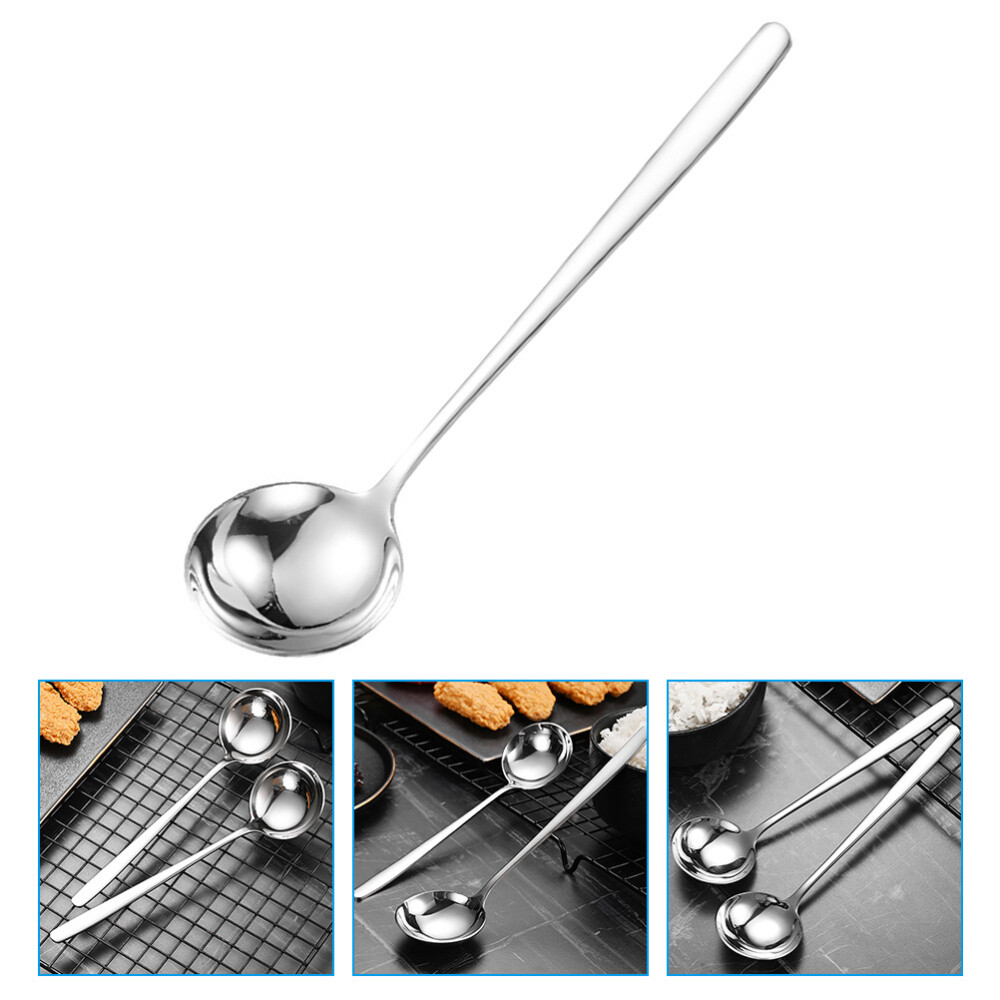 Commercial Stainless Steel Spoon Kitchen Water Scoop Ergonomic Ladle Child