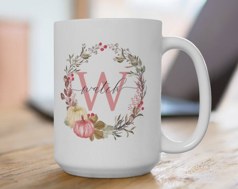 Fall Coffee Mug Monogram Mug Custom Name Mug Monogram Gift Personalized Mug