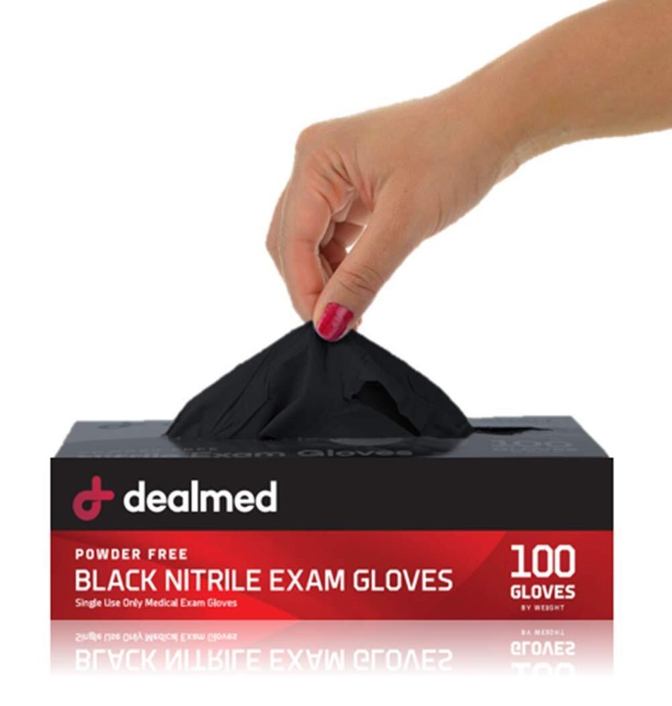 Black Nitrile Exam Gloves – Disposable Multi-Purpose Use Medical Gloves Use f...