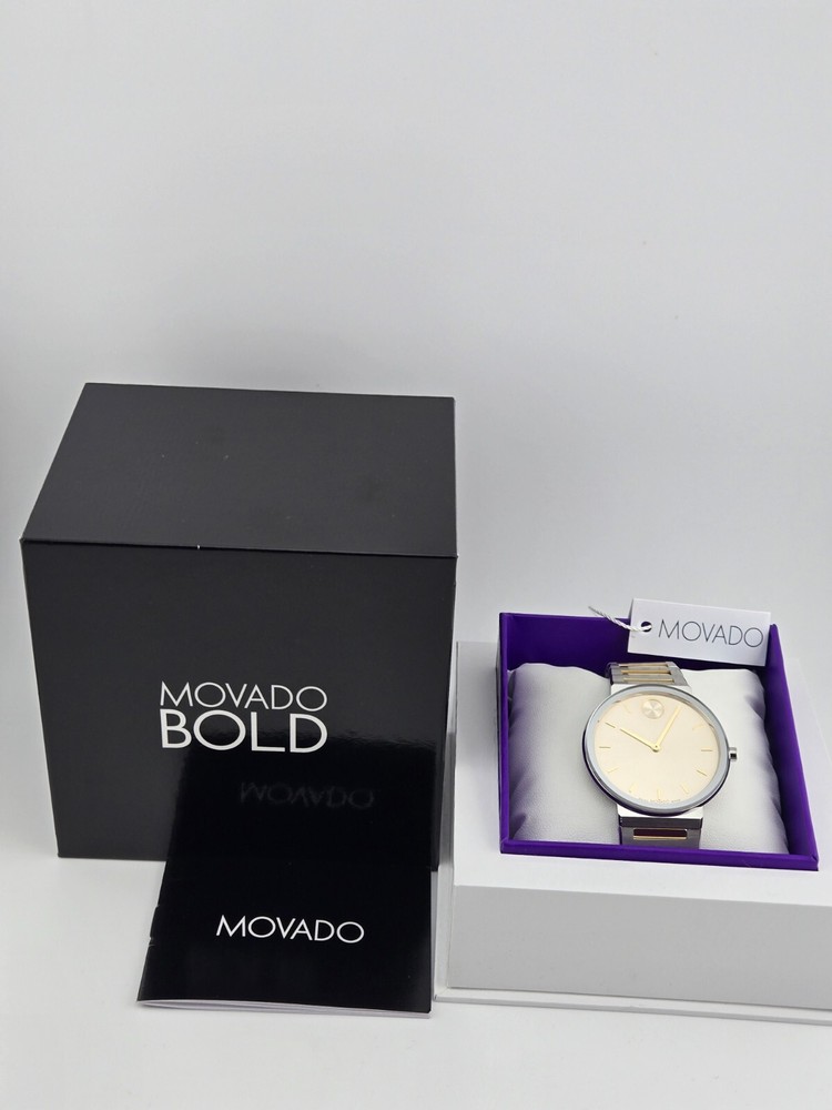 $795 MSRP | Movado Bold Horizon Taupe Dial Two Tone Men's Watch - 3601075