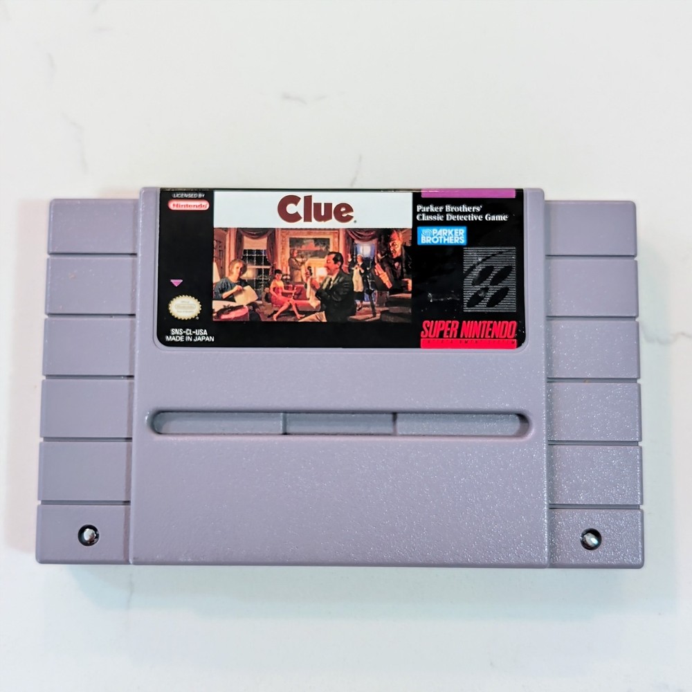 Clue (Super Nintendo, 1992) Authentic Cartridge - Cleaned & Tested - SNES