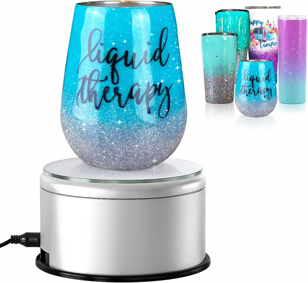 Cup Display Stand Turner for Epoxy Glitter Tumblers, Battery / USB Operated