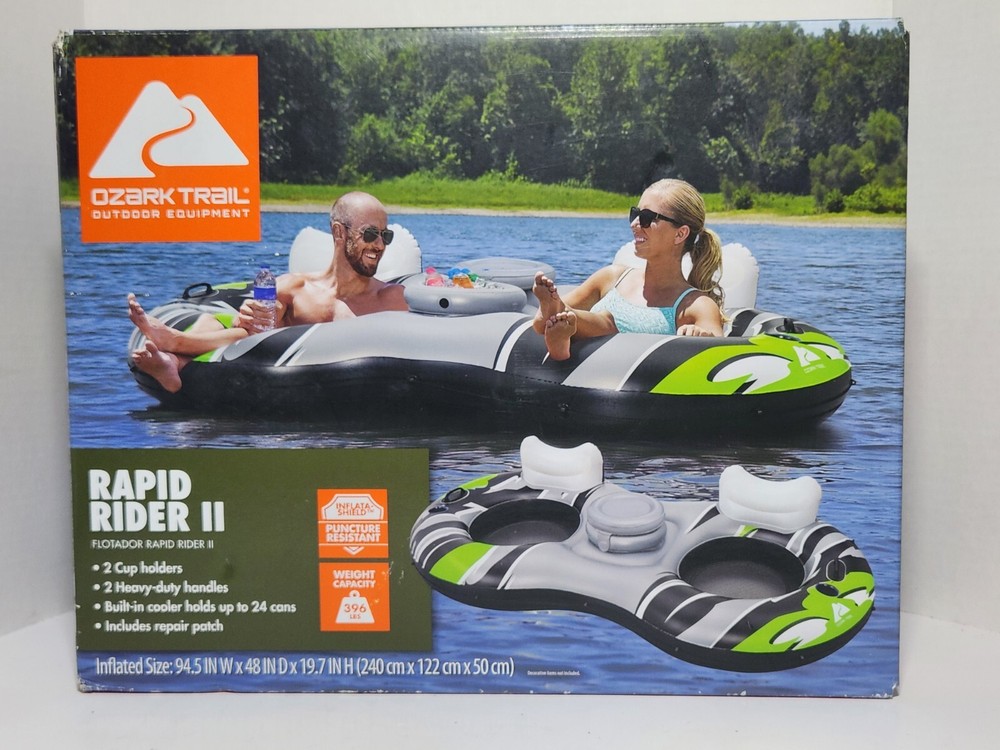 Ozark Trail Rapid Rider 2,Two Person River, Lake or Pool Tube/Float W/Cooler NIB