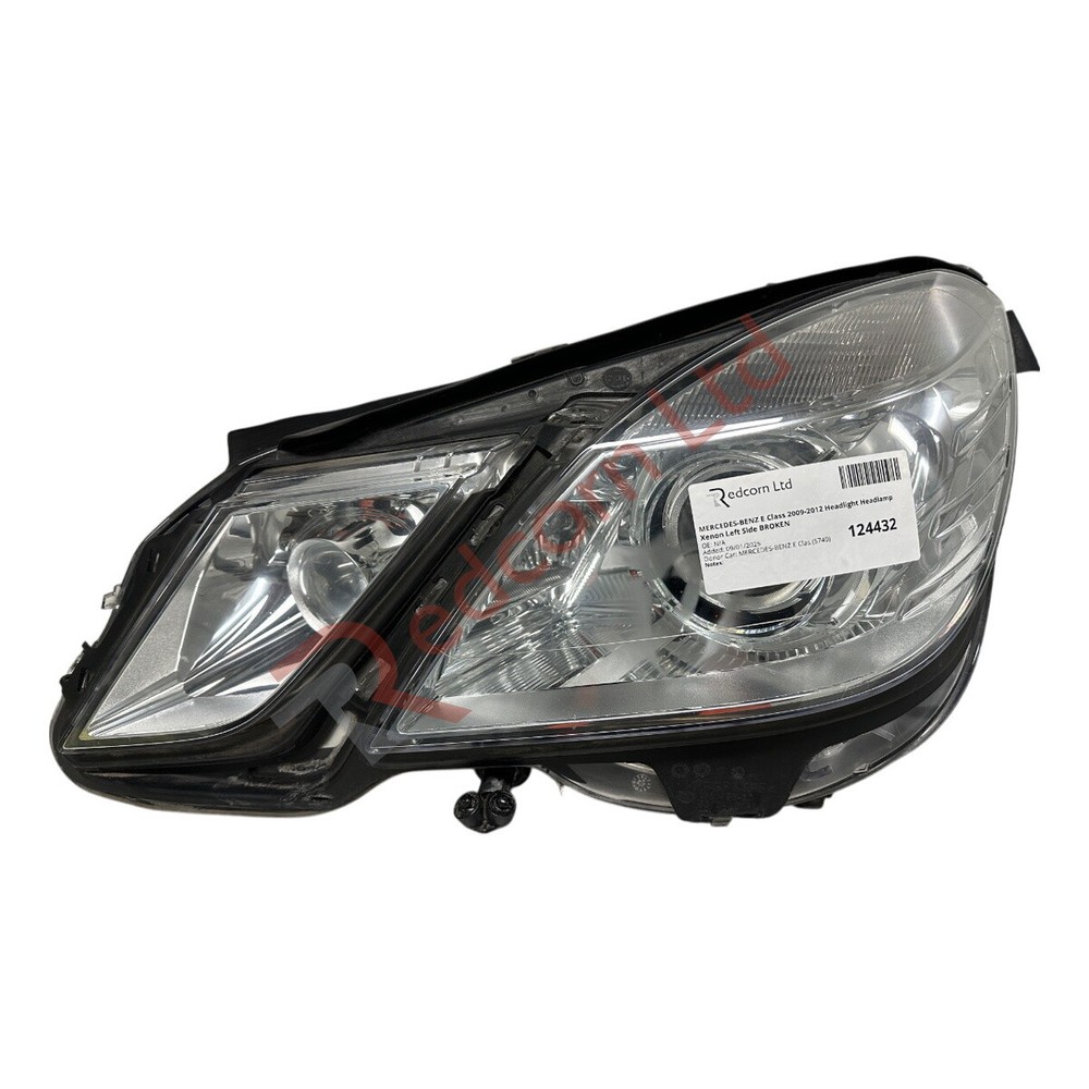 MERCEDES-BENZ E Class 2009-2012 Headlight Headlamp Xenon Left Side BROKEN