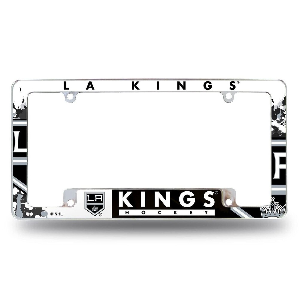Los Angeles Kings Metal License Plate Frame Chrome Tag Cover, All Over...
