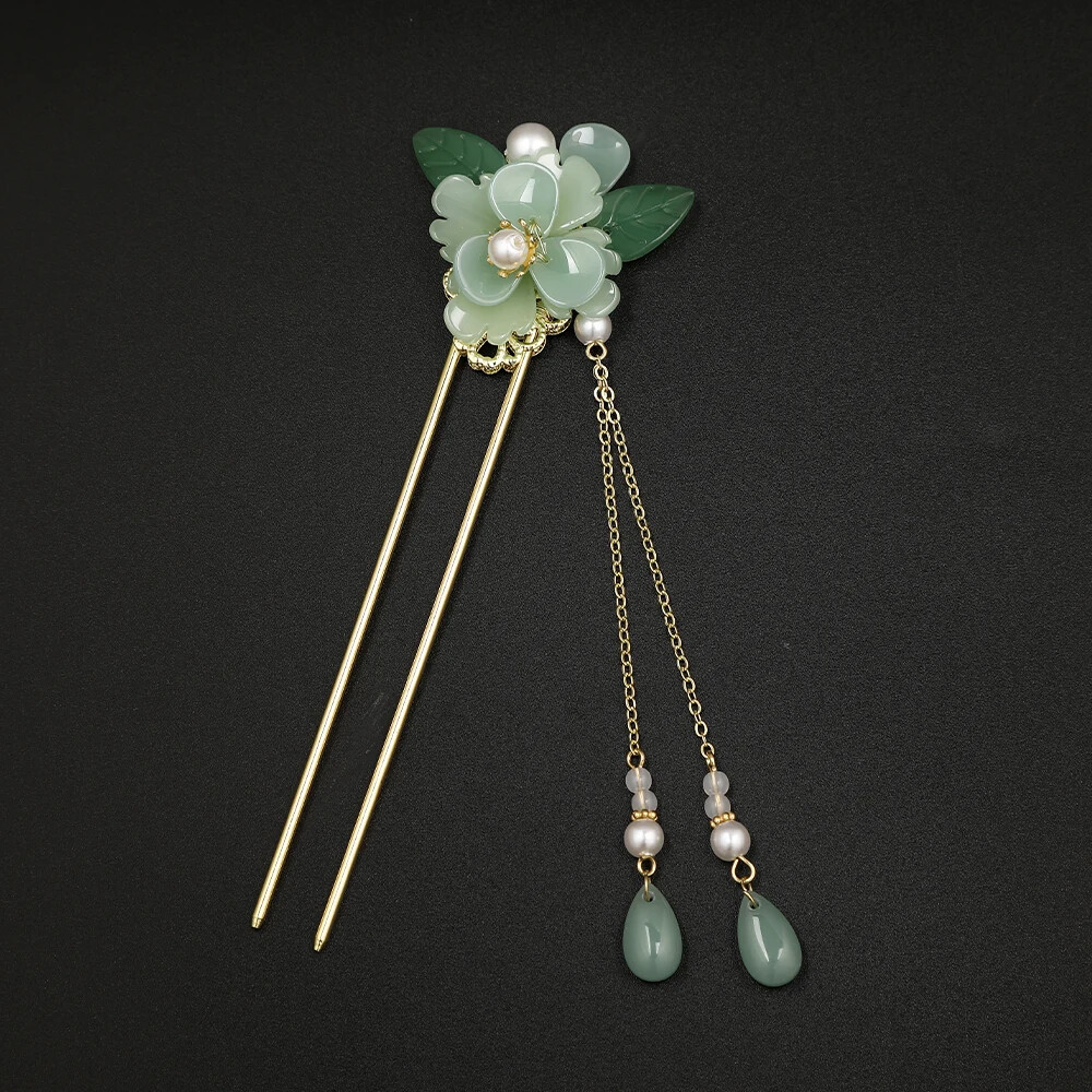 Elegant Hanfu Tassel Hair Sticks for Women Bun Hairpins Headwear