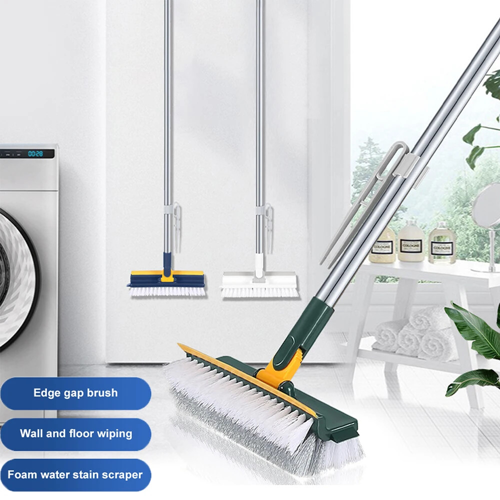 Floor Scrub Brush Long Handle Removable Adjustable Wiper Broom Tools Tile Brush