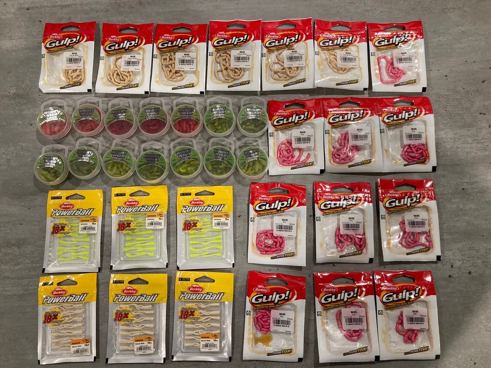 36 Pack PowerBait Waxies Wax Worms Whipworms Wishbone Mummy Worms Mix
