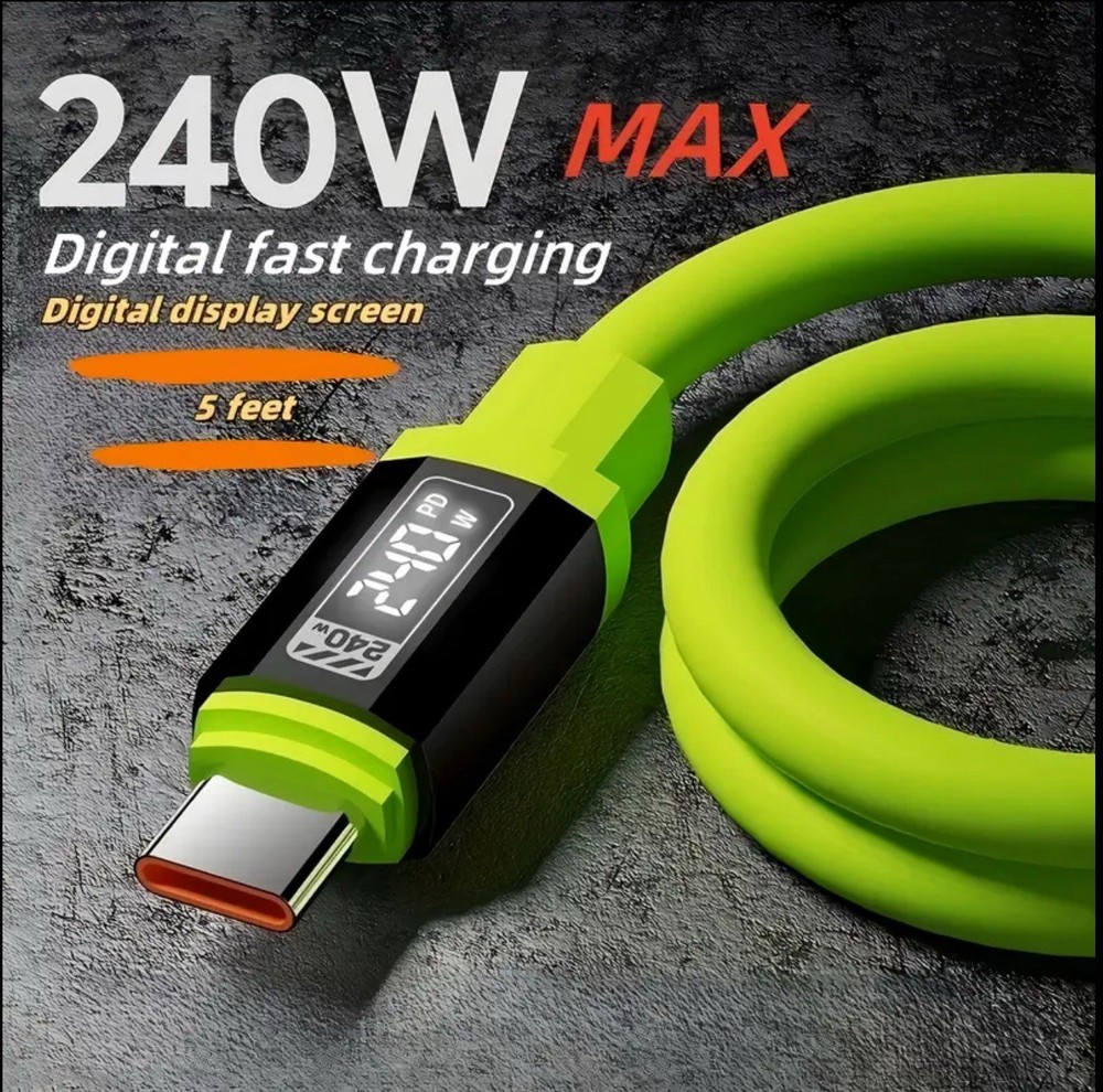 240 Watt USB-C to USB-C Cable PD Fast Charger Cord For Samsung/iPhone 15 16 17