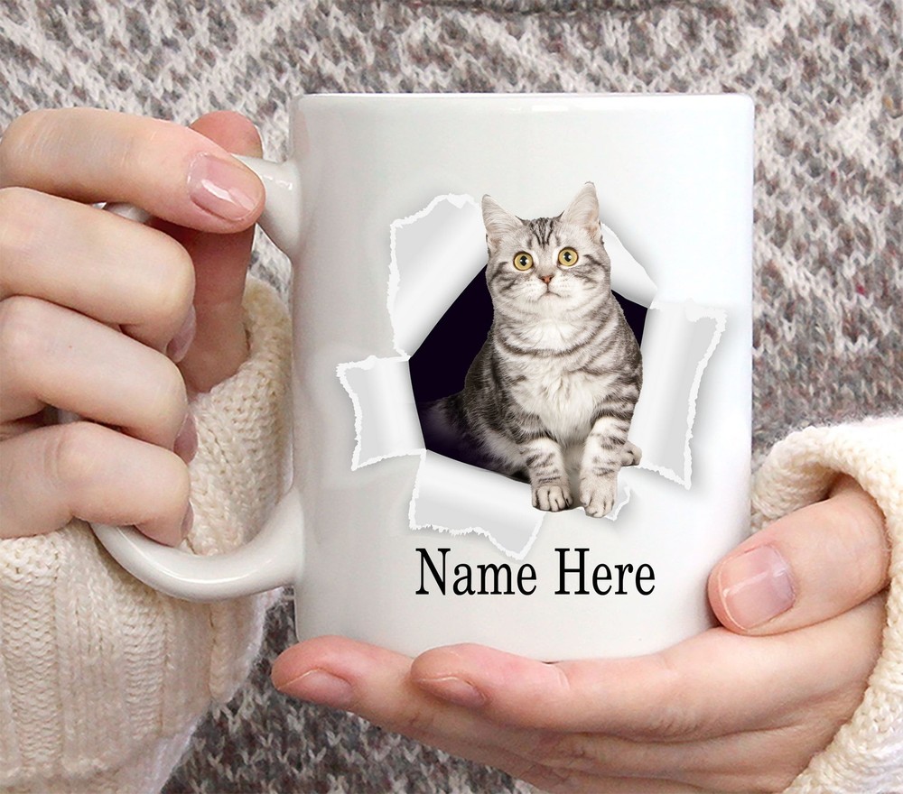Funny Personalized American Shorthair Cat Custom Name Coffee Mug 11oz