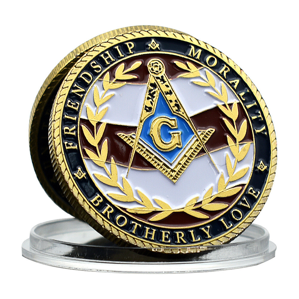 Gold masonic American masonic challenge military gift alliance medal coin