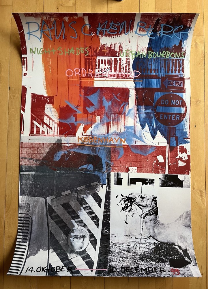 VNTG ROBERT RAUSCHENBERG EXHIBITION POSTER / ORDRUPGAARD DENMARK 1995
