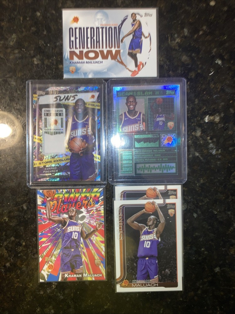 2025 Topps Basketball Khaman Maluach Rookie #’d /50, Insert Lot Phoenix Suns RC