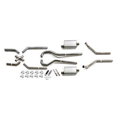 Pypes Exhaust SGT79S, Kit Natural Stainless Fits 67-81 Gm P/U C10 Crossmember Ba
