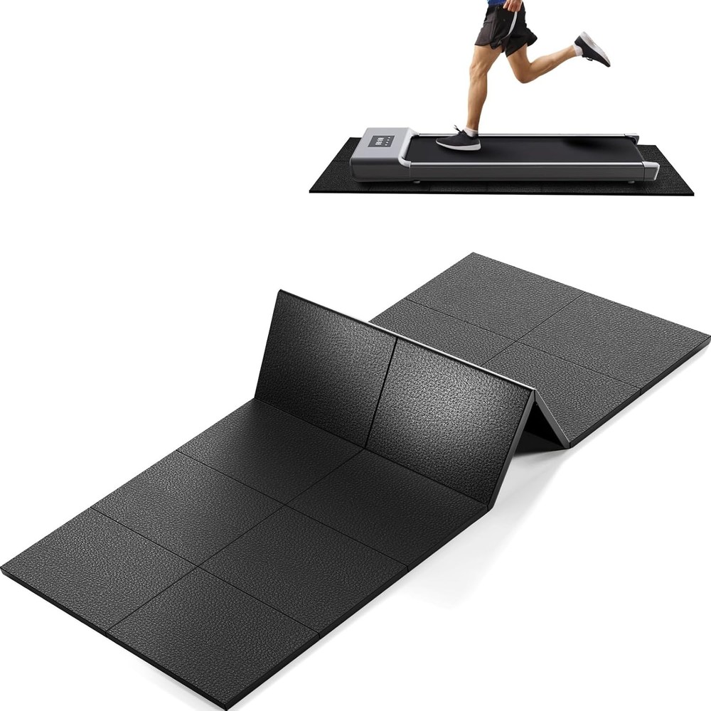 Foldable Treadmill and Exercise Bike Mat 68 x 1/4 Inch Thick Non-Slip Workout Floor Protection
