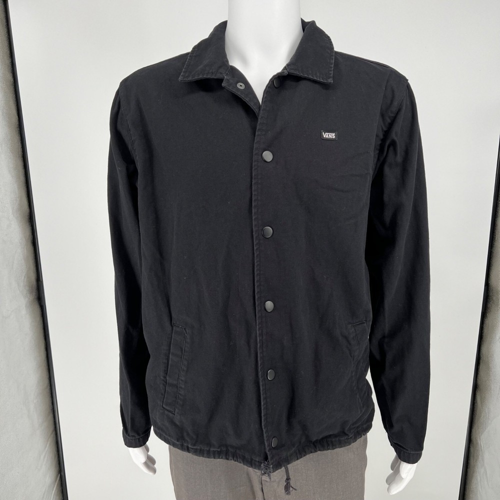 Vans Torrey Men's Black Skate Torrey Cotton Canvas Snap Button Jacket (Medium)