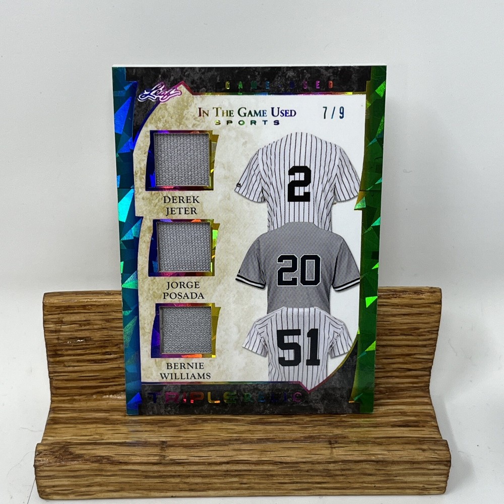 2022 Leaf In The Game Used Leaf Derek Jeter Jorge Posada Bernie Williams Yankees
