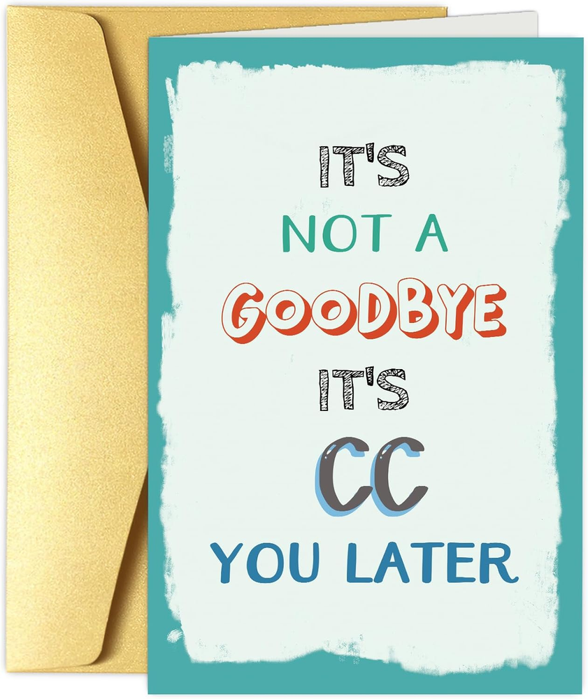 Punny Farewell Card for Coworker, Leaving Gift for Boss Work Friend, Hilarious R