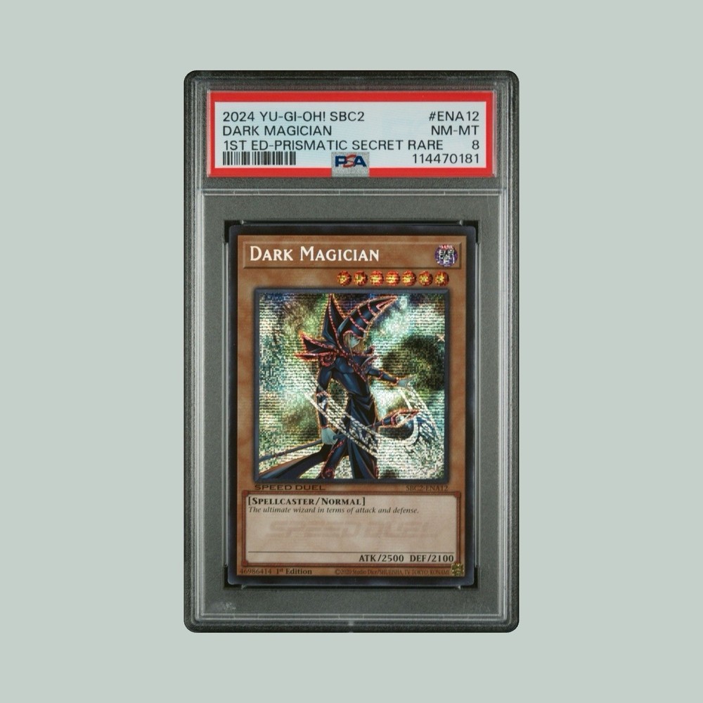 2024 Yu-Gi-Oh Battle City Finals 1st Edition Dark Magician PSA 8 POP 1/1