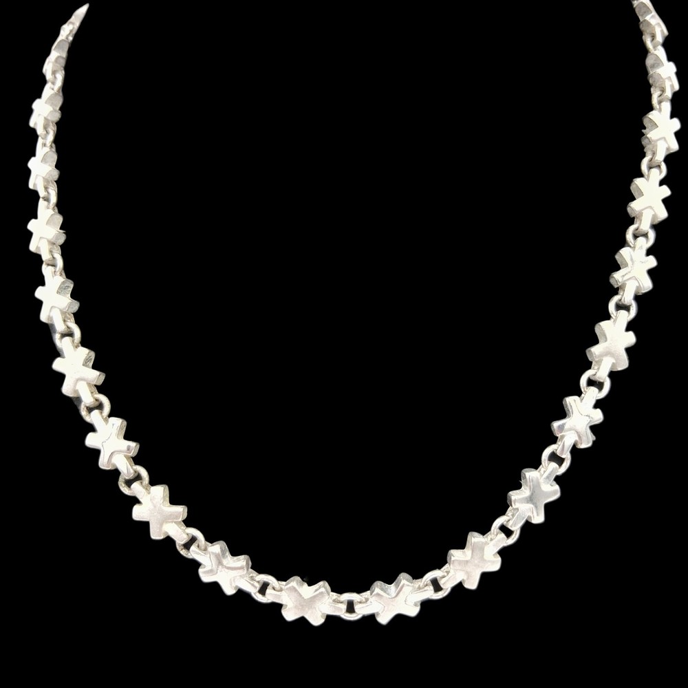 Napier Silver Tone X Link Necklace 16–18