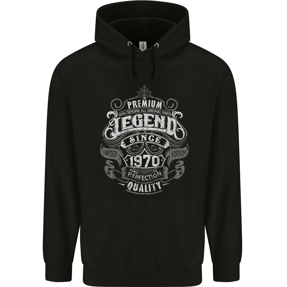 Premium Legend 55th Birthday 1970 Mens 80% Cotton Hoodie