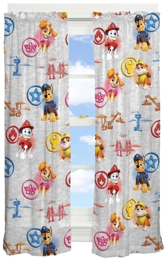 Franco Kids Paw Patrol Room Darkening Window Drapes Set 84 in W x 63 L.