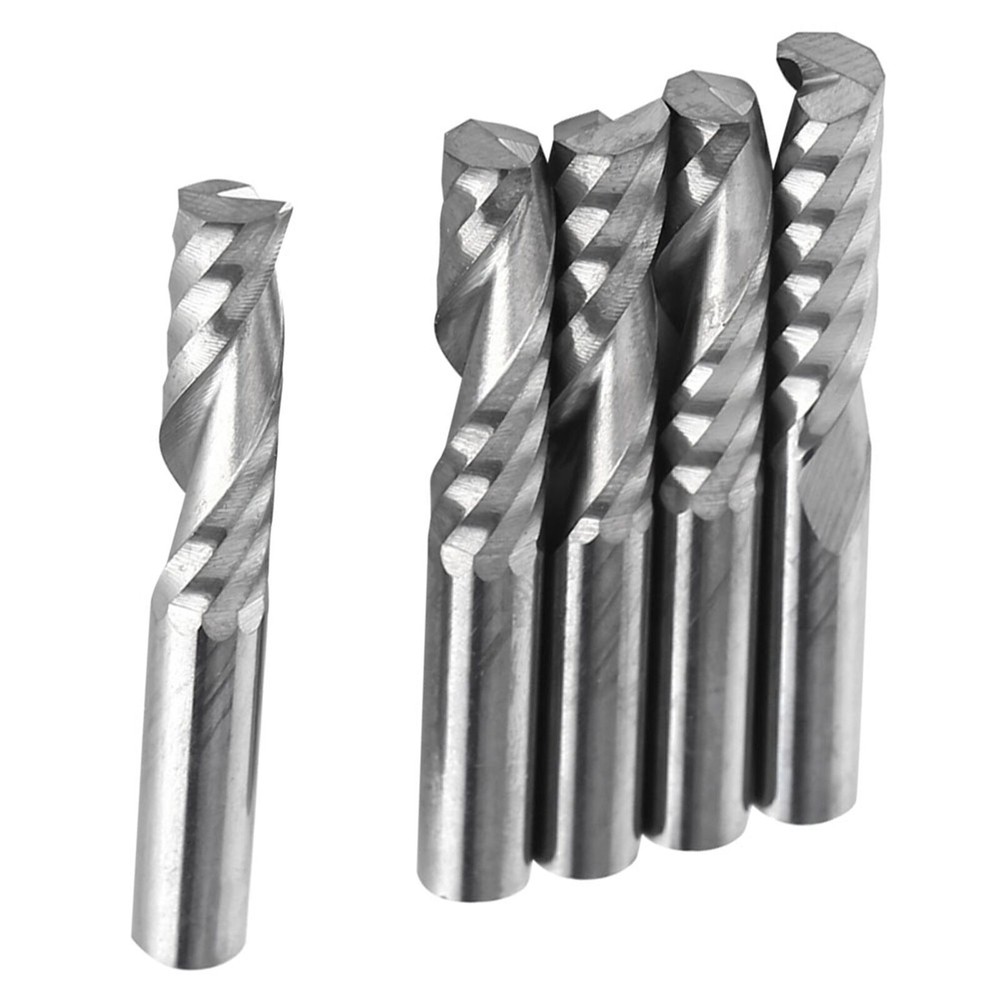 5pcs 6mm Shank Tungsten Carbide Single Flute End Mills Spiral Cutters CNC