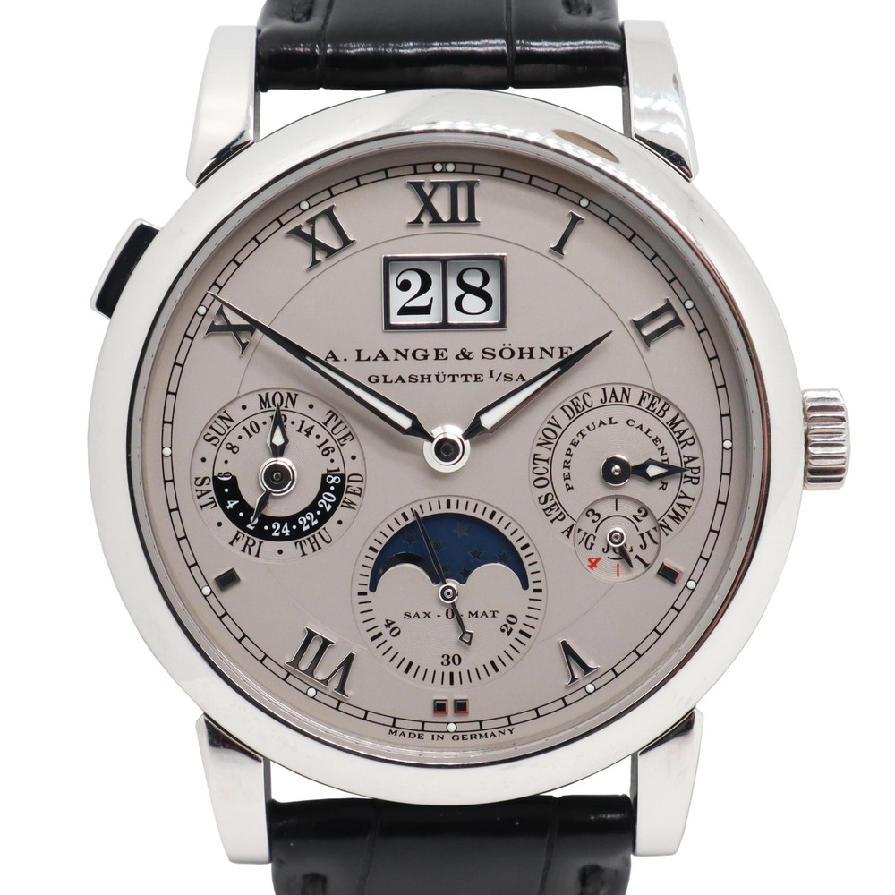 2004 Mint A. Lange & Sohne 310.025E Langematik Perpetual Platinum Gray Watch