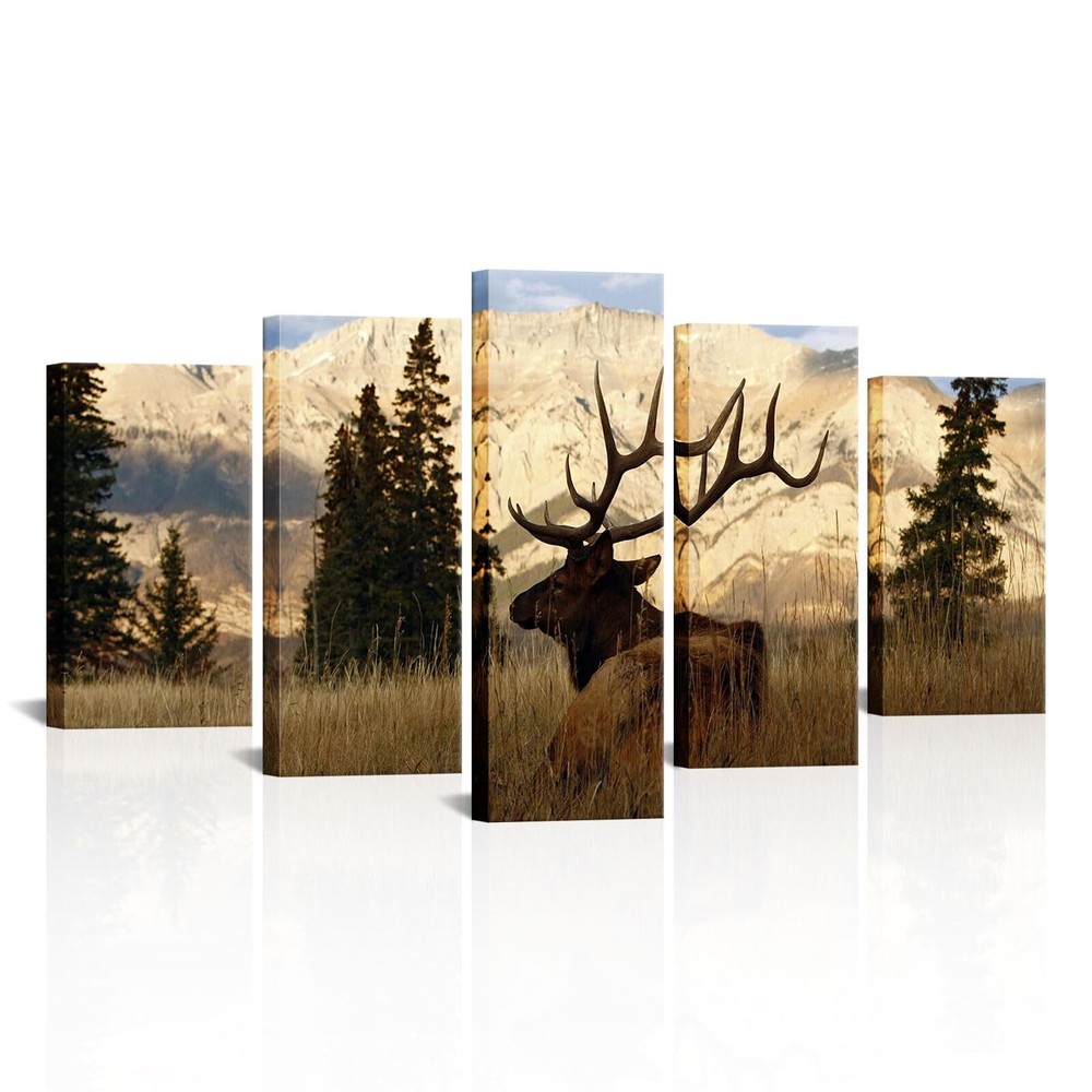Deer in Autumn Forest Giclee Print Wildlife Art Elk Animal Decor
