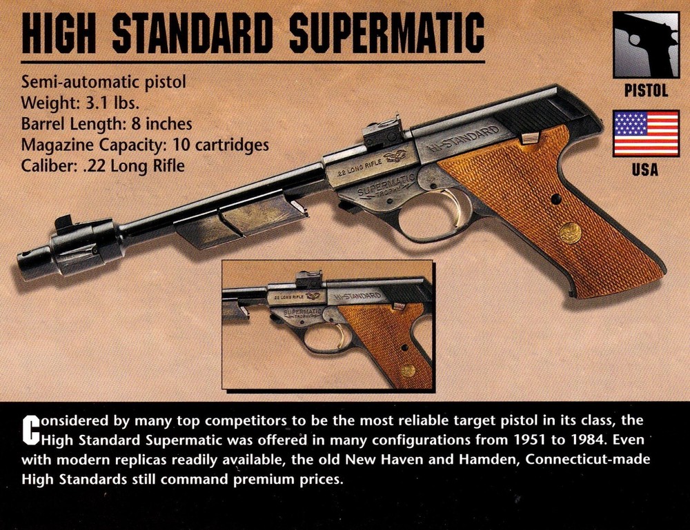 High Standard Supermatic Pistol Classic Firearms Photo Card u