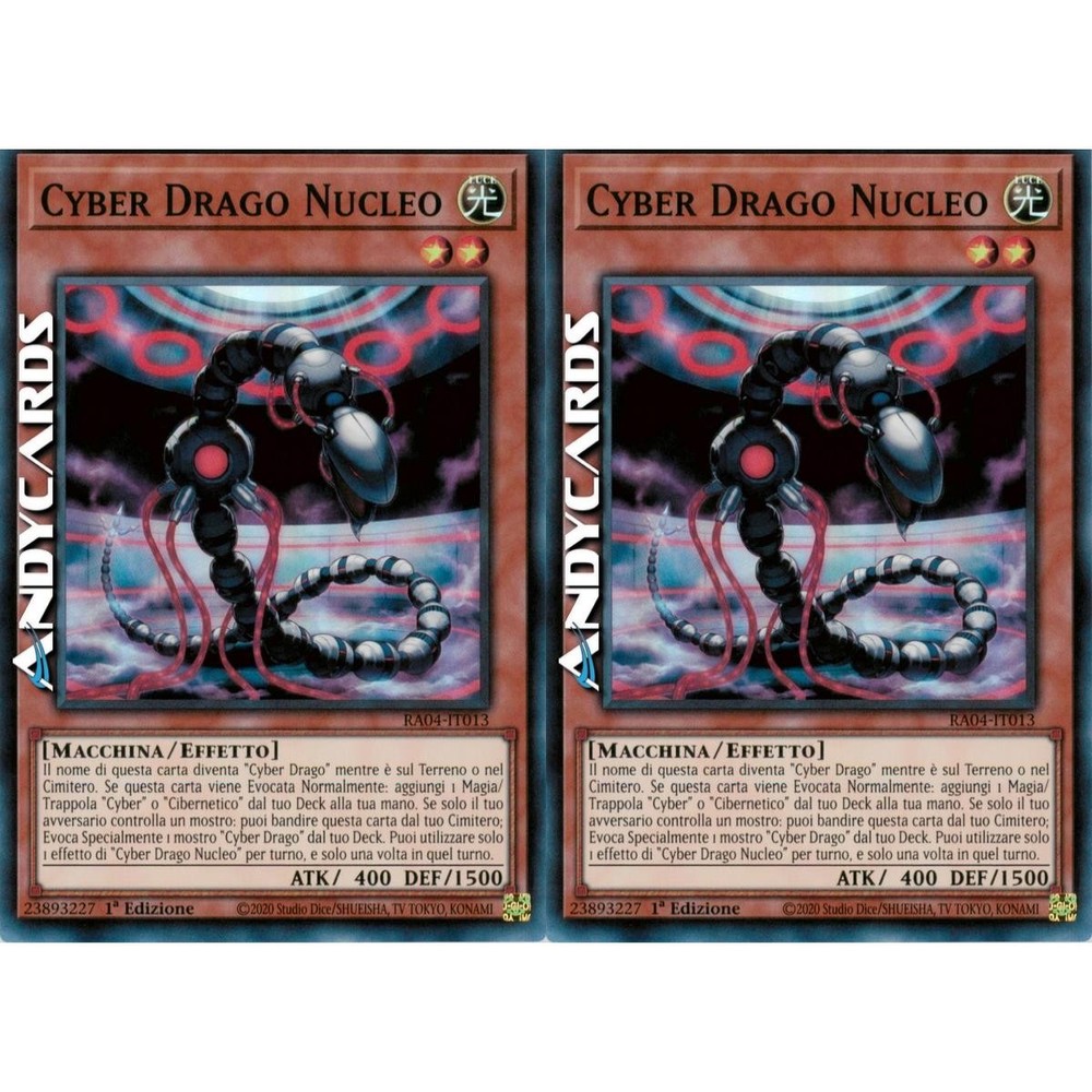 CYBER DRAGON CORE 2x Super Rare RA04 IT013 1st Edition Yugioh TCG Card