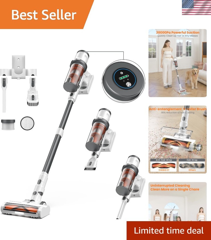 Cordless Vacuum Cleaner, 30Kpa Vacuum Cleaners for Home, Max 45 Mins Runtime,...