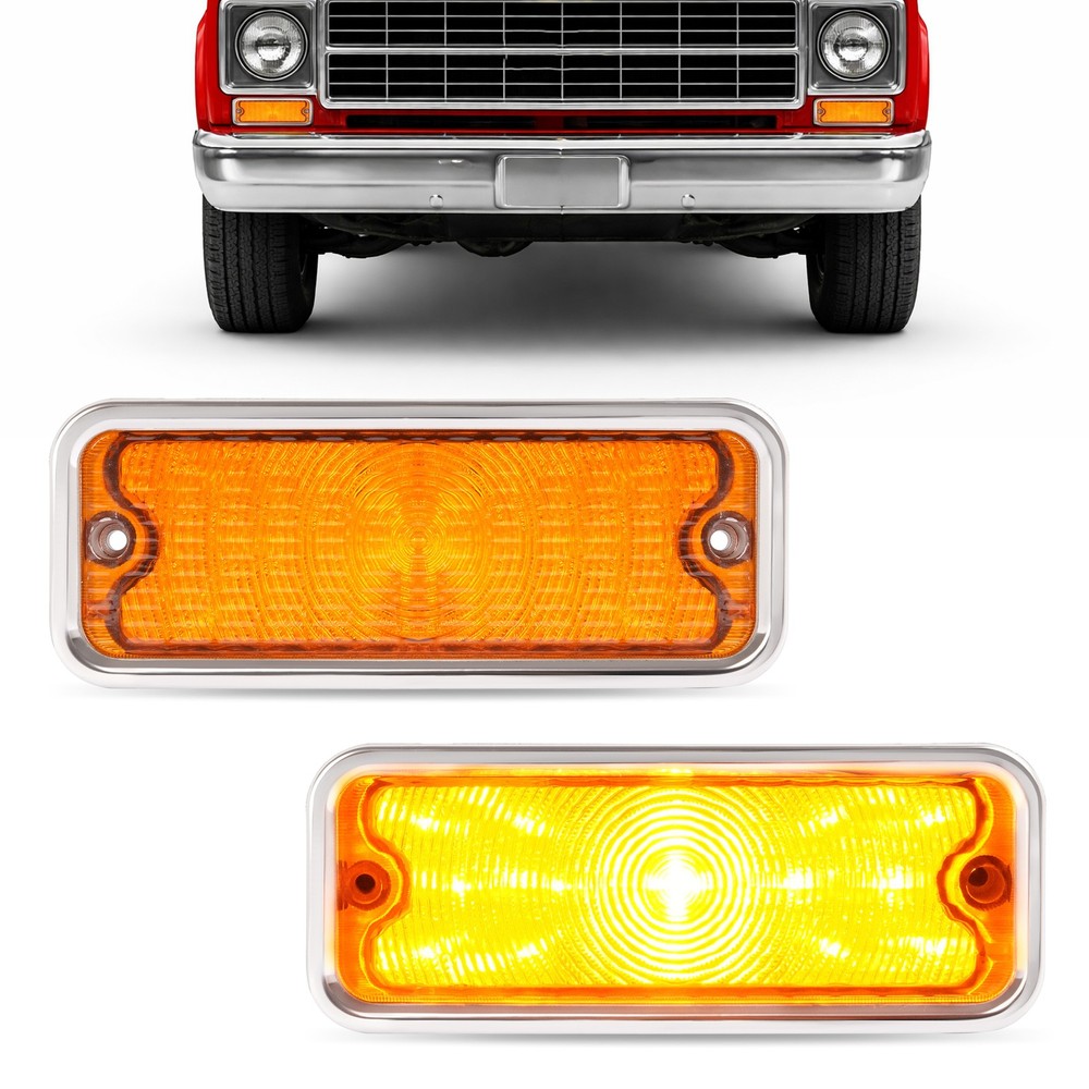 Amber Lens Front LED Parking Light For Chevy & GMC Trucks 1973-1980 Amber LED