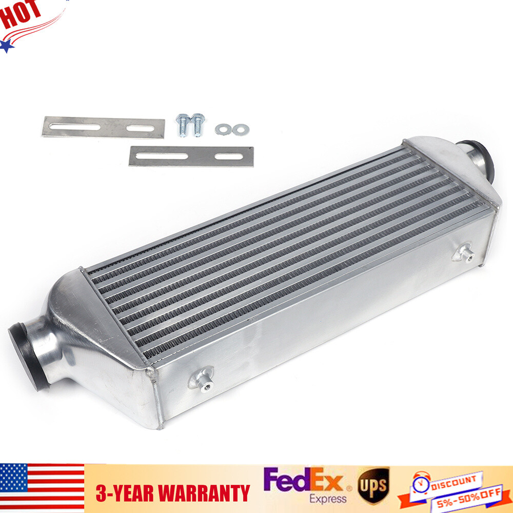 27x7x4 Polished Universal Front Mount Tube & Fin Aluminum Intercooler Bar Plate  