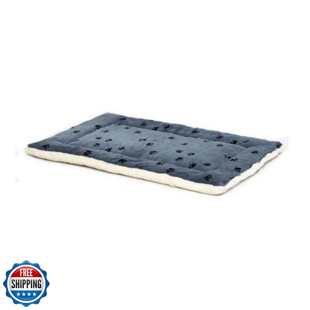 MidWest Homes Reversible Blue White Paw Print Dog Bed for Pets