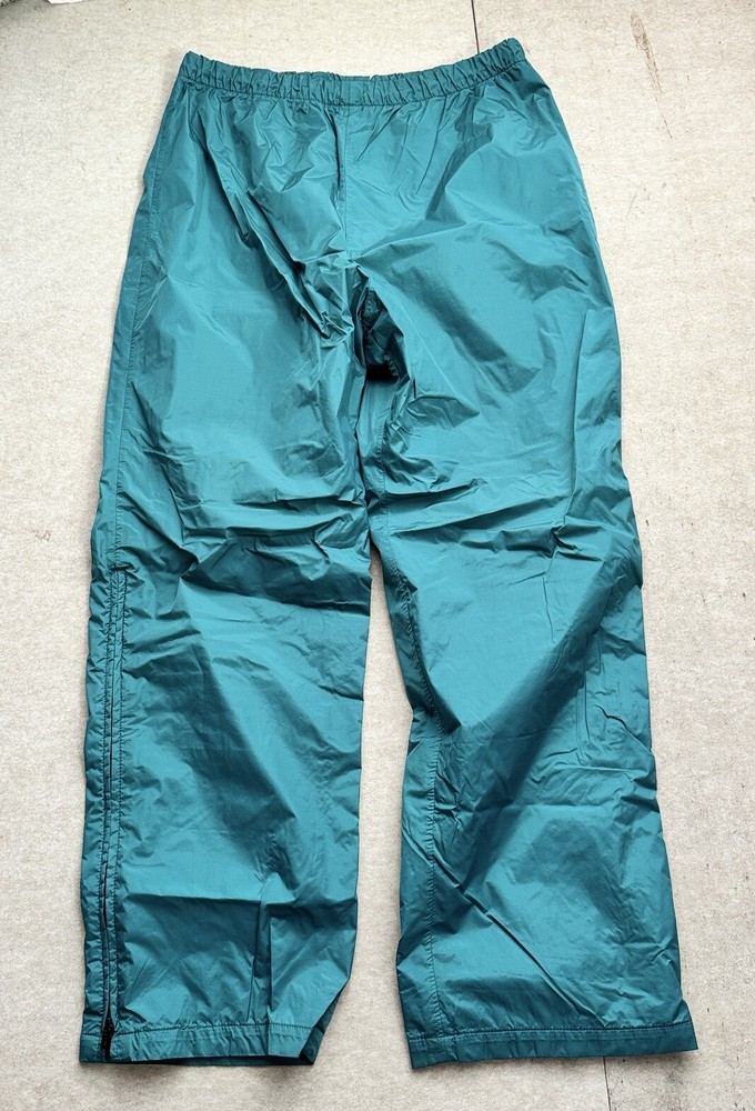 Vintage REI Gore-Tex Pants Rainwear Lined Elastic Waist Turquoise 1/4 Zip Mens