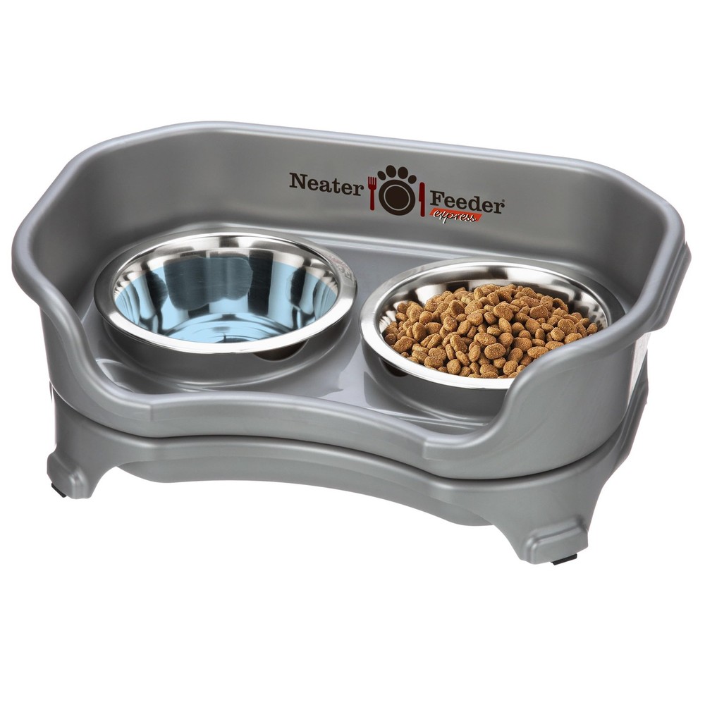 Mess-Proof Pet Feeder for Small Dogs with Stainless Steel Bowls