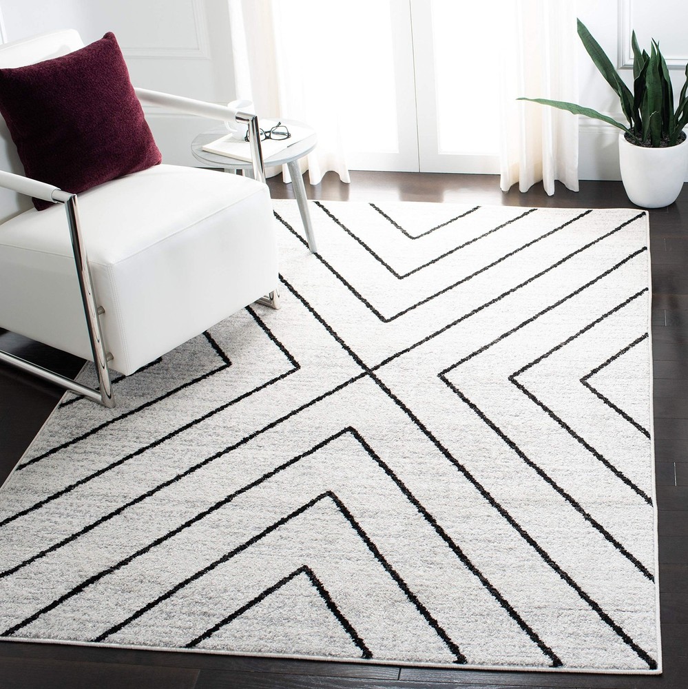 SAFAVIEH Adirondack Ivory Grey Modern Geometric Area Rug 6x9