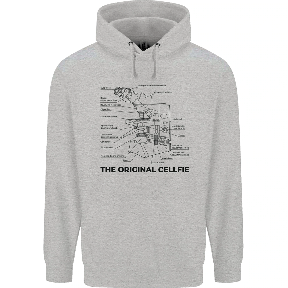 Microscope Original Selfie Funny Biology Mens 80% Cotton Hoodie