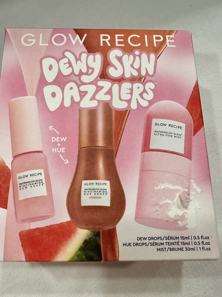 Glow Recipe Dewy Skin Dazzlers Minis Kit Limited Edition Trio for a High Shine Finish, Radiant Glow, and Luxurious Skincare Experience