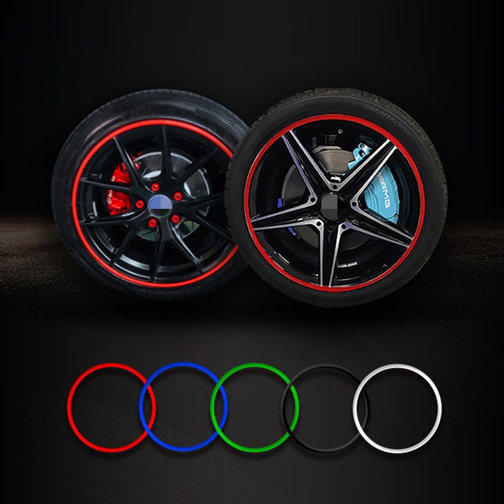 Red 4X 17/20 Inch Alloy Wheel Rim Tire Guard Decorative Strips