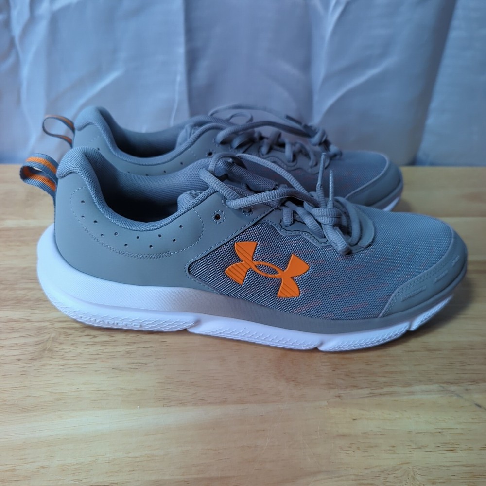 Mens Under Armour Charged Assert 10 Gray/Orange Sz 11