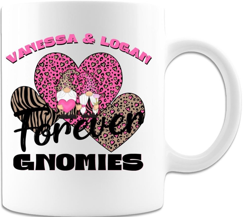 Valentines Day Gift Mug - Gnomies Forever Personalized Couples Coffee Cup-image